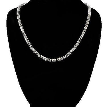 14K Semi-Solid White Gold Mens Franco Chain 4 mm